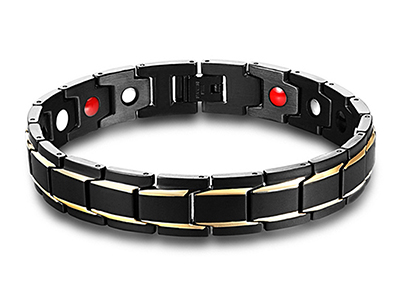 SSB0131BKG1 Black Therapy Magnetic Stainless Steel Bracelet