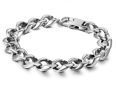 SSB0135R Classic Stainless Steel Curb Chain Bracelet