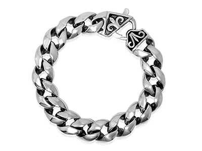 SSB0137R Vintage Fleur De Lis Stainless Steel Bracelet