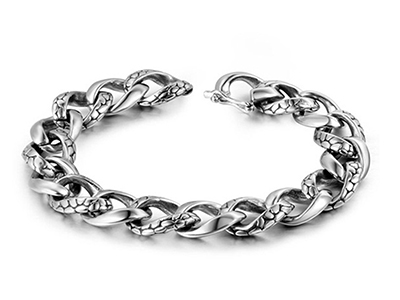 SSB0138R Antique Snake Pattern Stainless Steel Bracelet