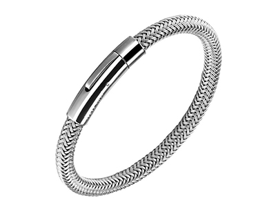 SSB0144R-1 Stainless Steel Braided Magnetic Clasp Bracelet