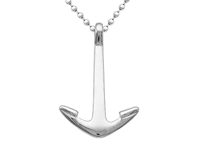 SSN0088R Stainless Steel Anchor Design Necklace