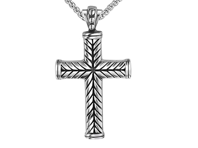 SSP0046R Antique Cross Stainless Steel Necklace